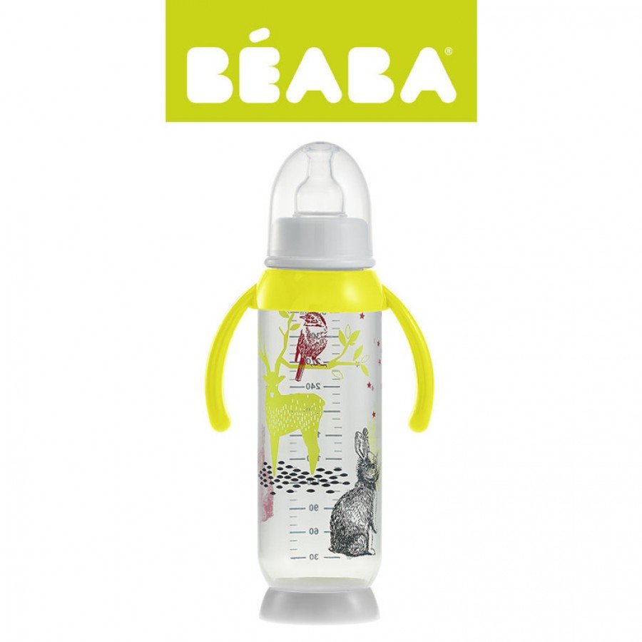 Beaba - Butelka antykolkowa z uchwytem 330ml Bunny yellow - Esy Floresy 