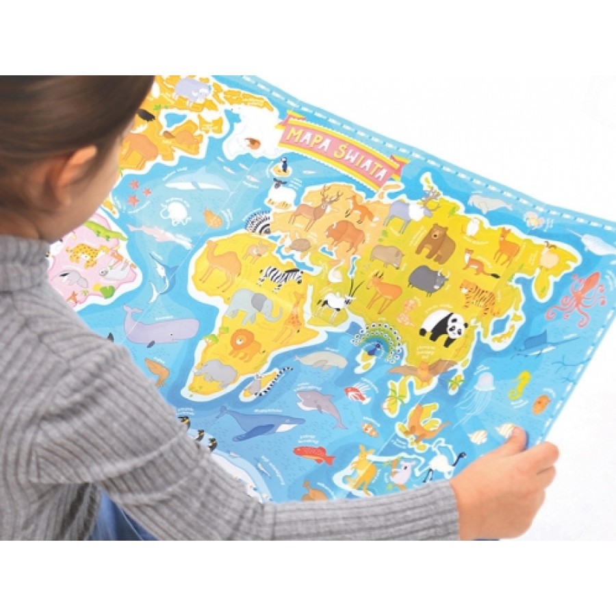 CzuCzu Puzzle Mapa świata Zwierzęta dla dzieci 4+ - Esy Floresy 