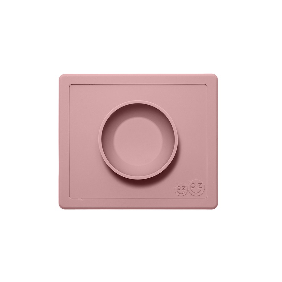 EZPZ - Silikonowa miseczka z podkładką 2w1 Happy Bowl pastelowy róż - Esy Floresy 