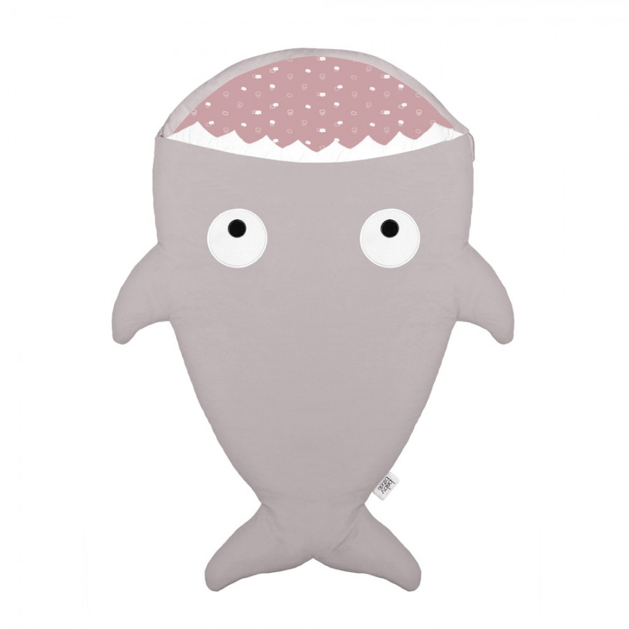 Baby Bites - Śpiworek zimowy Shark (1-18 miesięcy) Stone/Pink - Esy Floresy 
