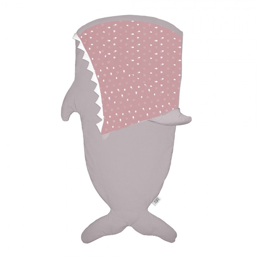 Baby Bites - Śpiworek letni Shark (2-6 lat) Stone/Pink - Esy Floresy 