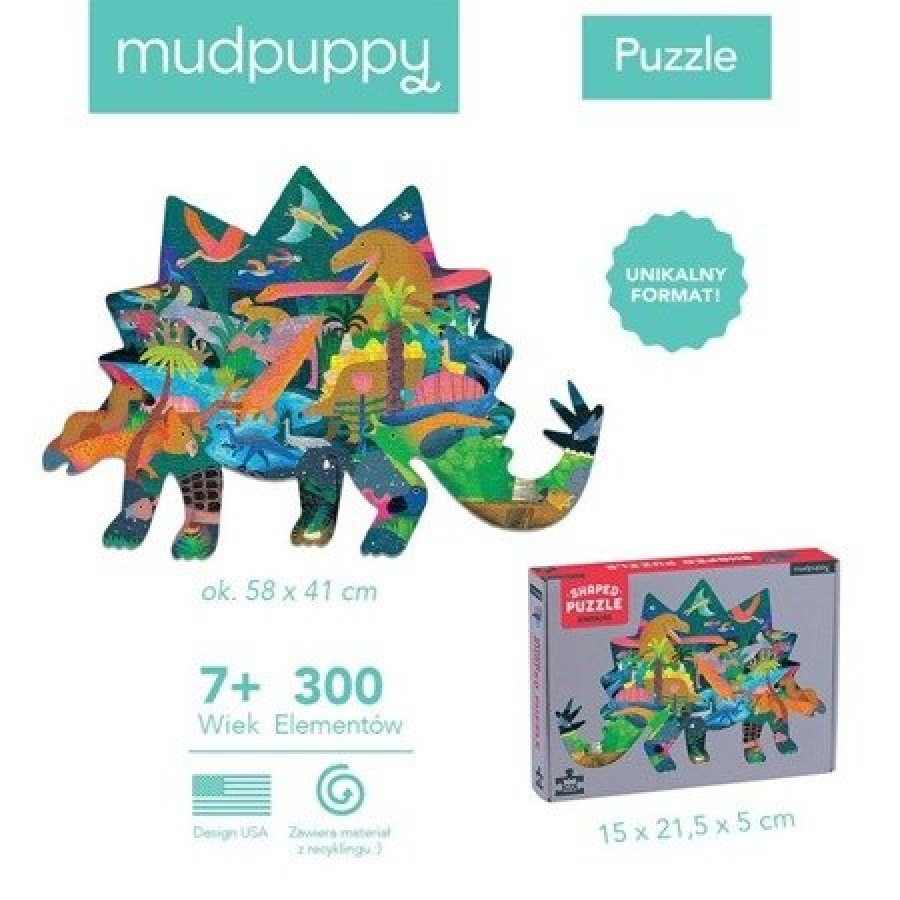 Mudpuppy - Puzzle kształty Dinozaury 300 elementów 7+  - Esy Floresy 