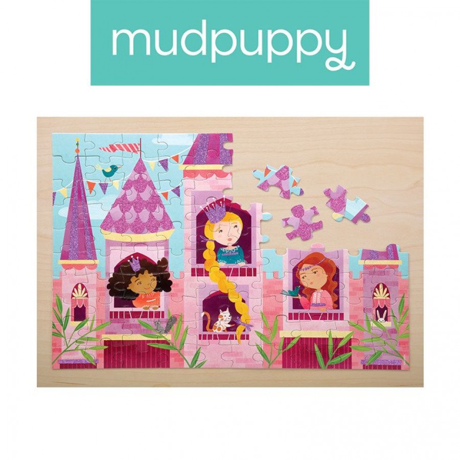 Mudpuppy - Puzzle z brokatem Księżniczka 100 elementów 5+ - Esy Floresy 