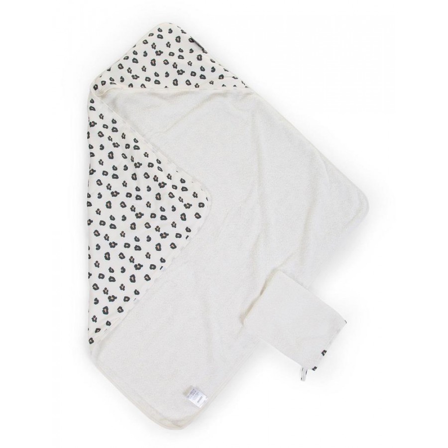 Childhome - Ręcznik z kapturkiem + myjka Jersey Leopard - Esy Floresy 