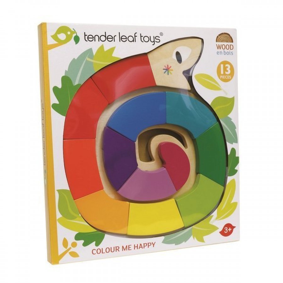 Tender Leaf Toys - Drewniana zabawka - Kolorowy wąż, kolory i kształty - Esy Floresy 
