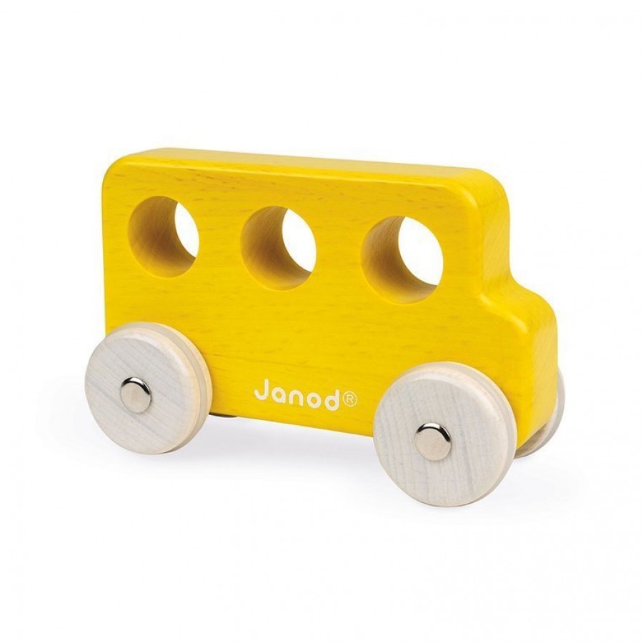 Janod - Drewniany pojazd Sweet Cocoon, Autobus żółty - Esy Floresy 