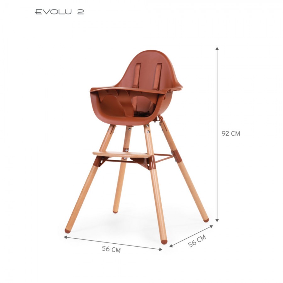 Childhome Krzesełko do karmienia Evolu 2 Natural/Rust - Esy Floresy 