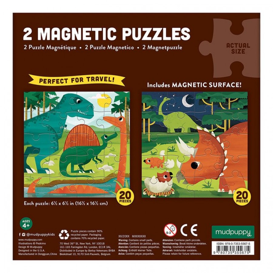 Mudpuppy Puzzle magnetyczne Dinozaury 4+ - Esy Floresy 