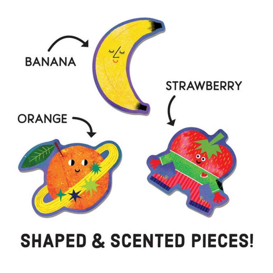 Mudpuppy Puzzle sensoryczne z elementami zapachowymi Kosmiczne owoce 60 elementów 4+ - Esy Floresy 