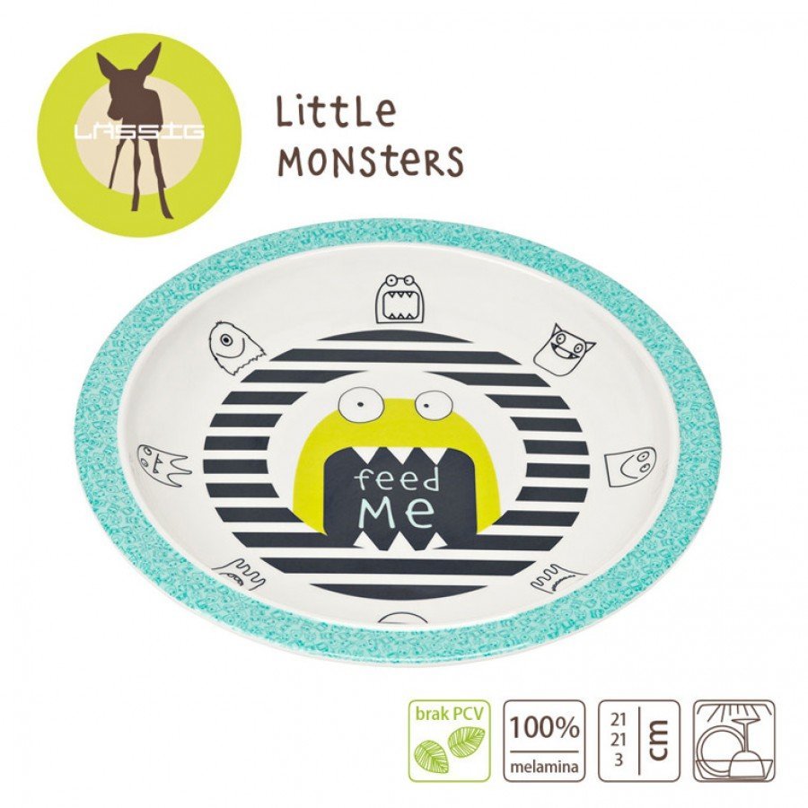 Lassig - Talerz Little Monster Granat - Esy Floresy 