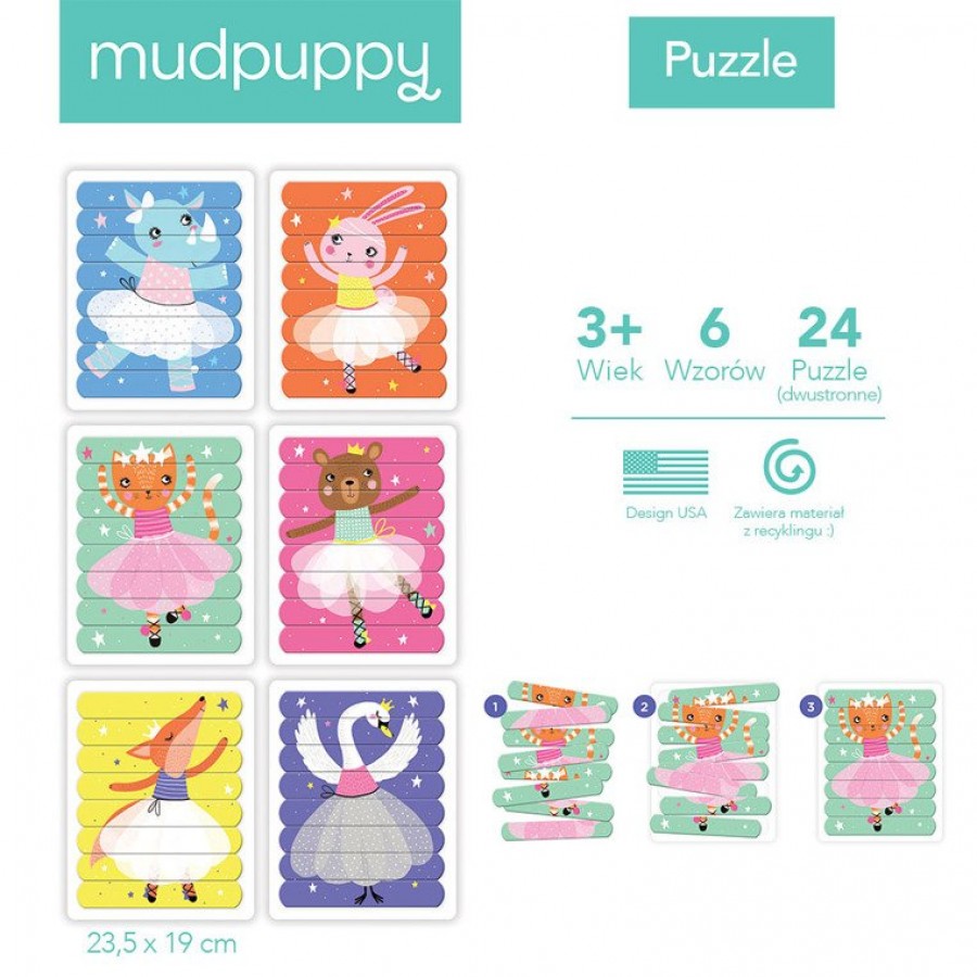 Mudpuppy - Puzzle Patyczki Tańczące baletnice 24 elementy 3+ - Esy Floresy 
