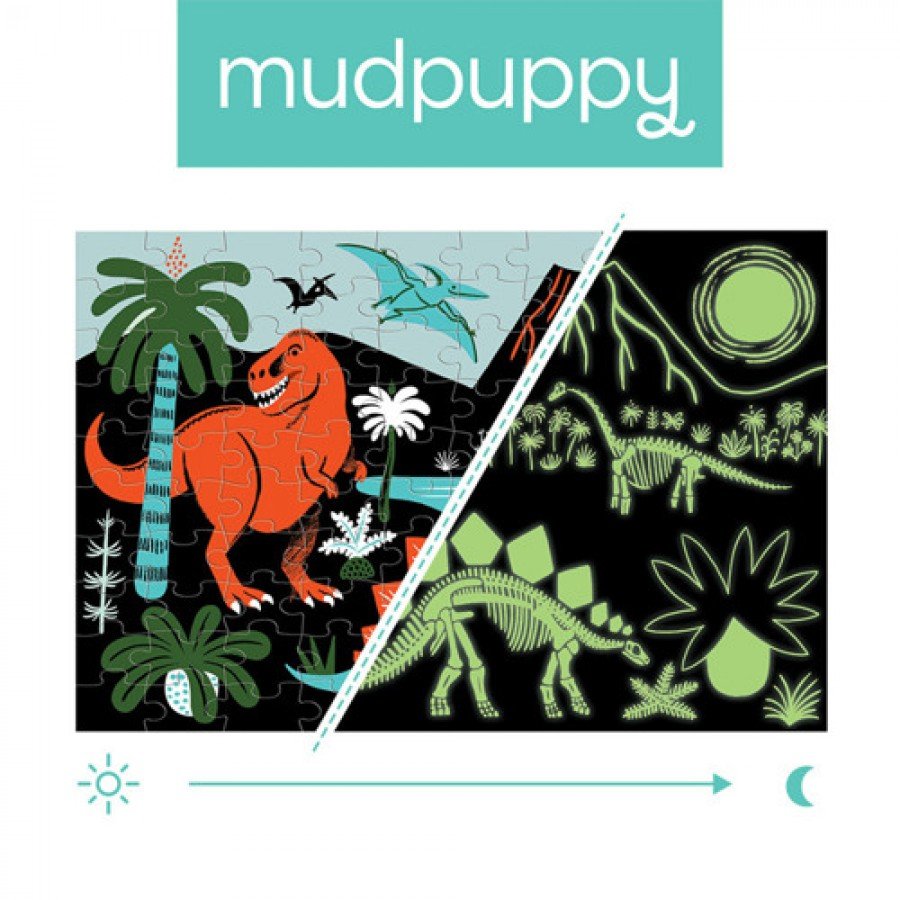 Mudpuppy - Puzzle świecące w ciemności Dinozaury 100 elementów 5+ - Esy Floresy 