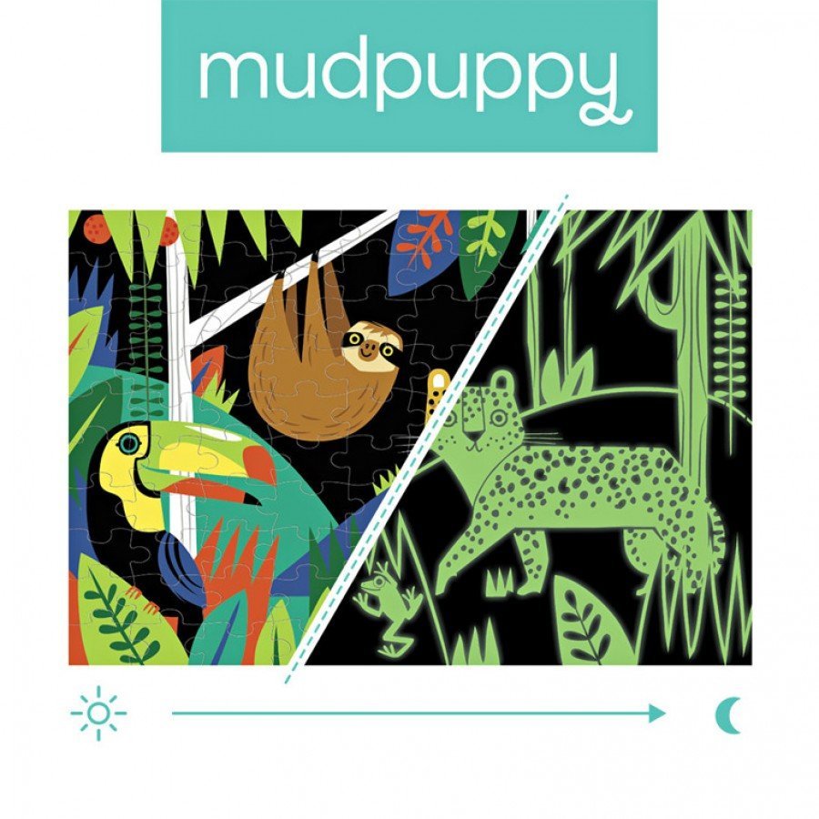 Mudpuppy - Puzzle świecące w ciemności Las Tropikalny 100 el. - Esy Floresy 