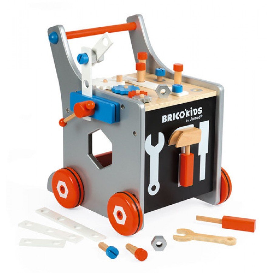 Janod - Wózek warsztat magnetyczny z narzędziami Brico Kids - Esy Floresy 