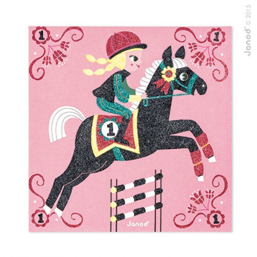 Janod - Zestaw artystyczny Magiczny brokat Świat koni - Esy Floresy 