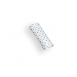 WoodLook - Prześcieradło bawełniane z gumką, szare gwiazdki na białym tle, 60x120 | Esy Floresy