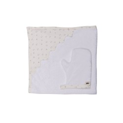 Baby Bites - Ręcznik z kapturkiem 85 x 85 cm + myjka Egg White | Esy Floresy