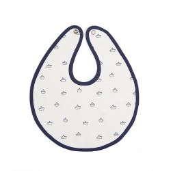 Baby Bites - Śliniak wodoodporny (1-24 miesięcy) Paper Boats Navy Blue | Esy Floresy