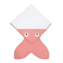 Baby Bites - Ręcznik z kapturkiem Rekinek 75 x 75 cm różowy | Esy Floresy