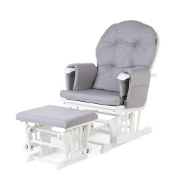 Childhome Fotel pływający zaokrąglony z podnóżkiem White/Grey | Esy Floresy