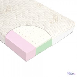 Materac do łóżeczka VARIO LATEX 120cm x 60cm z pokrowcem Cotton-BCI | Esy Floresy