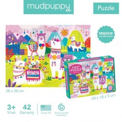Mudpuppy - Puzzle sensoryczne z miękkimi aplikacjami Lamy 42 elementy 3+ | Esy Floresy