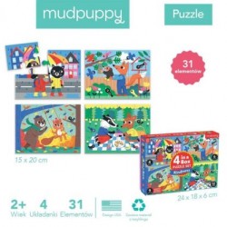 Mudpuppy - Puzzle progresywne „Życzliwość” 4, 6, 9 i 12 elementów 2+ | Esy Floresy
