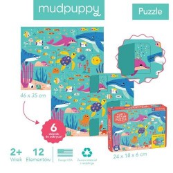 Mudpuppy - Puzzle z okienkami Przyjęcie w oceanie 12 elementów 2+ | Esy Floresy