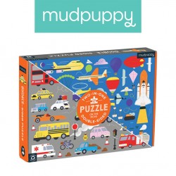 Mudpuppy Puzzle dwustronne 2w1 Środki transportu 100 elementów 6+ | Esy Floresy