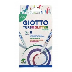 Giotto  Pisaki Turbo Glitter pastel 8 kolorów | Esy Floresy