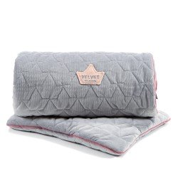 La Millou - Blanket & Mid Pillow Set / Dark Grey & Pink Velvet Collection | Esy Floresy