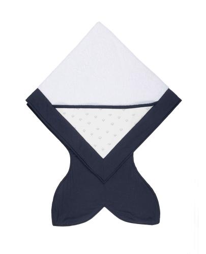 
                                                                                  Baby Bites - Ręcznik z kapturkiem 88 x 88 cm Paper Boats Navy Blue - Esy Floresy 