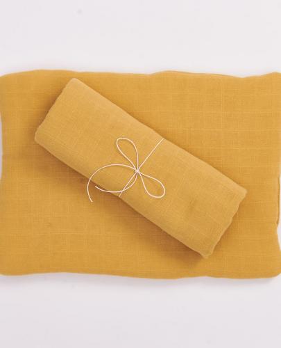 
                                                                                  Bim Bla - Poduszka z bawełny organicznej Musztardowa - Esy Floresy 